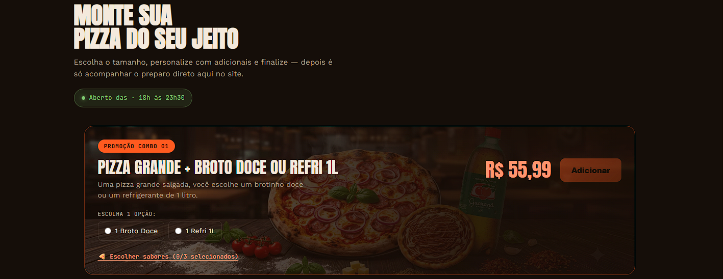 Hero da página do cliente com promoção em destaque